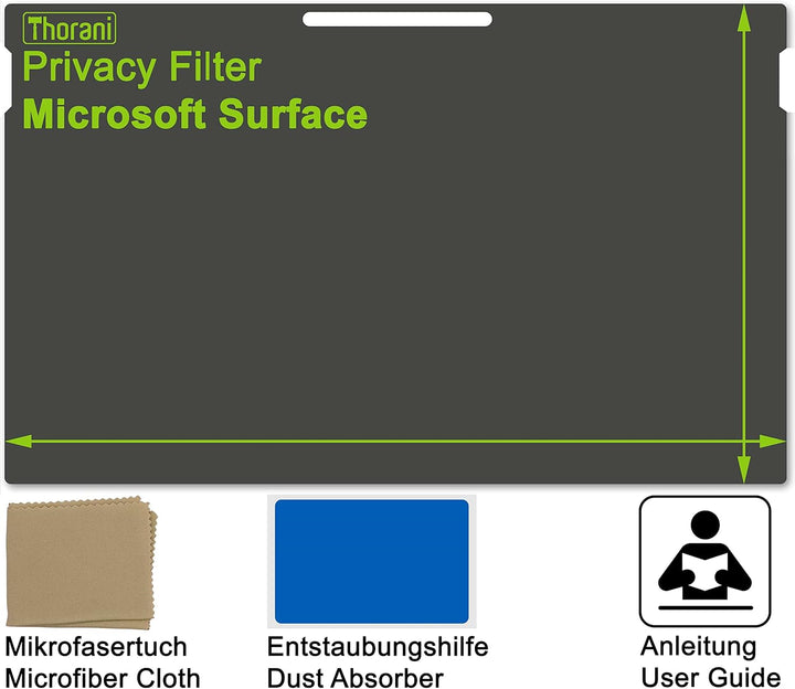 Wiederverwendbarer Privacy Filter mit Rahmenbefestigung für Microsoft Surface Book 1, 2 & 3 (15") -