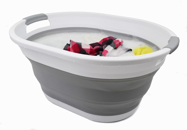 SAMMART Zusammenklappbarer Wäschekorb aus Kunststoff, 32 l, faltbarer Pop-Up-Aufbewahrungsbehälter/O