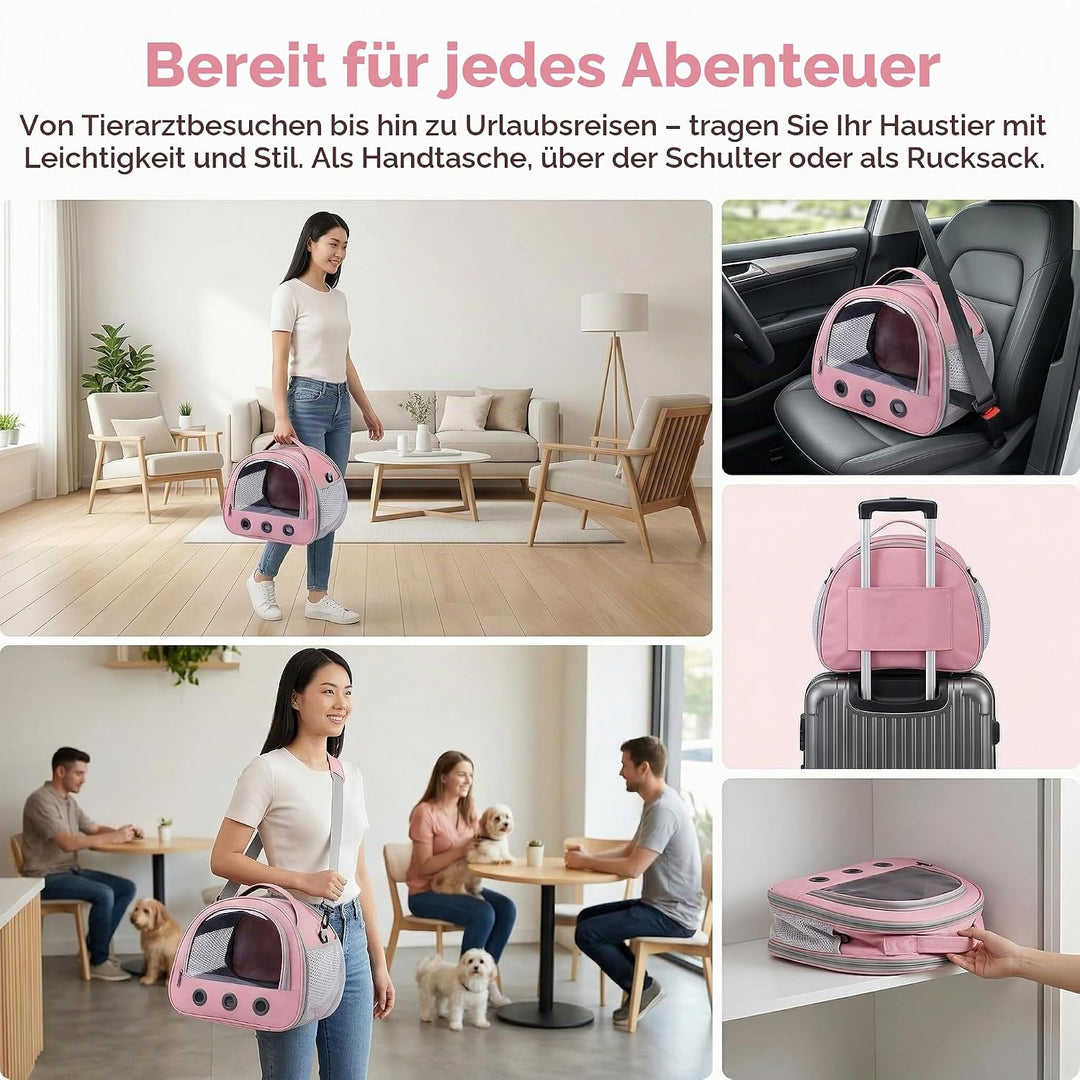 Durchsichtiger Haustiertransporter,Tragbarer Transparenter Reisekäfig,Transportbehälter,Haustier Rei