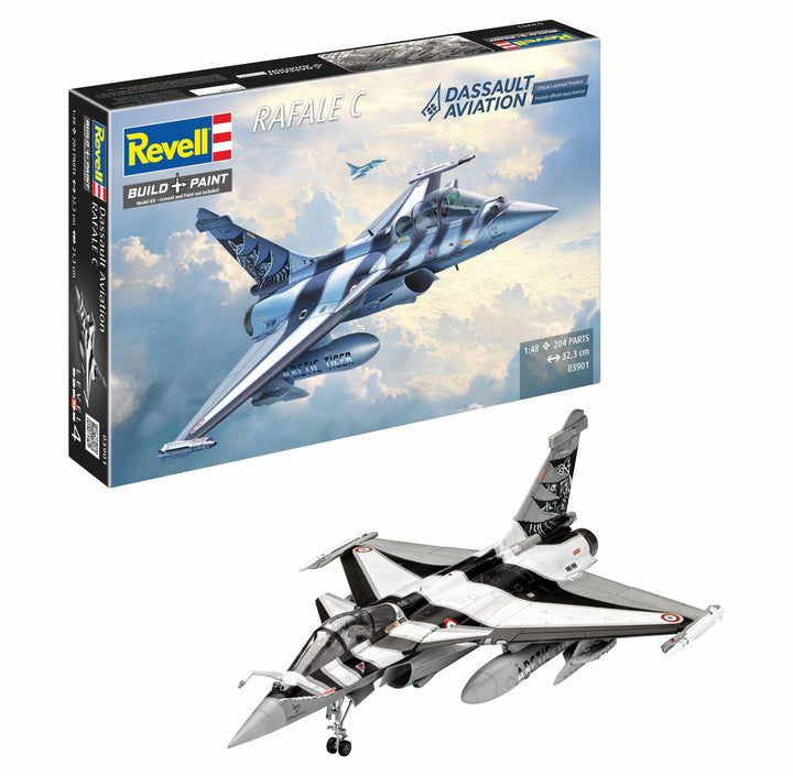 Revell RV03901 Modellbausatz Dassault Aviation Rafale C, Flugzeug im Massstab 1:48, Level 4, orginal