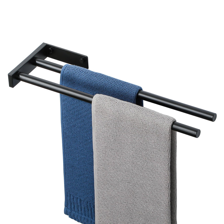 SAYAYO Handtuchhalter Schwarz 304 Edelstahl 40cm Doppelt Handtuchstange Zweiarmig Handtuchhalter Bad