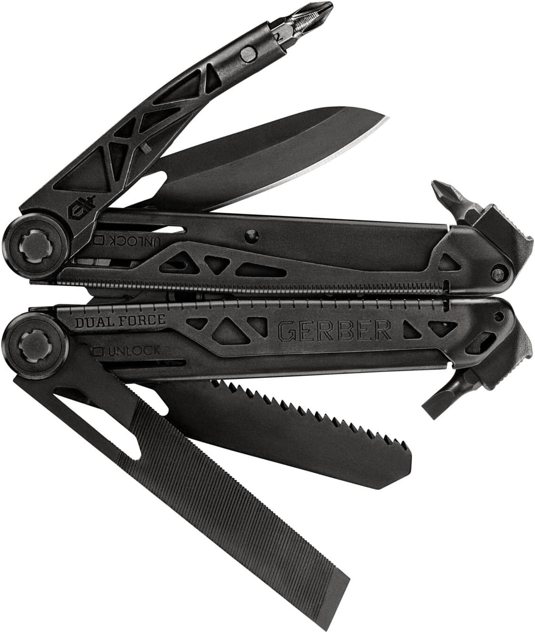Gerber Multi-Tool mit 12 Funktionen, Dual Force, Inklusive Holster, Mit Einhandöffnung und Frame-Loc