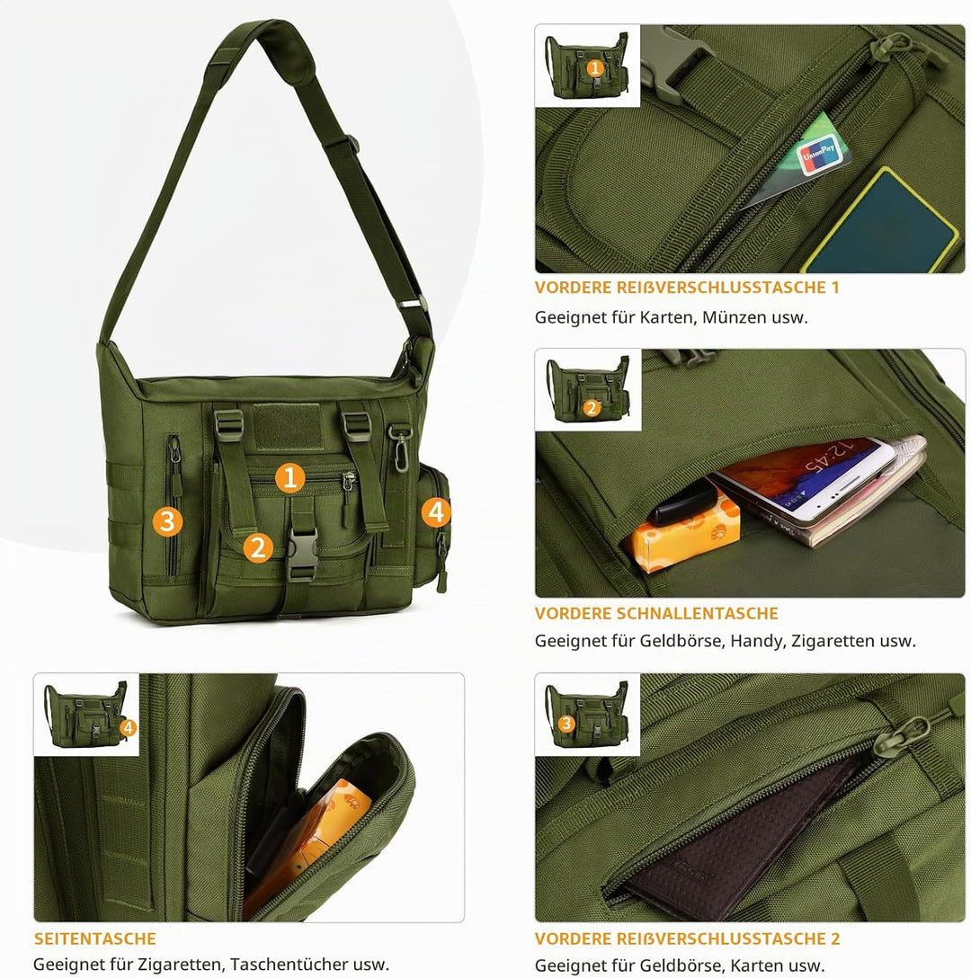 Huntvp Taktisch Schultertasche Militär Crossbody Bag Sling Tasche Wasserabweisend Umhängetasche Mess
