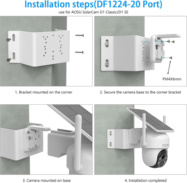 Eckhalterung für AOSU 2K/3MP, 3K/5MP Überwachungskamera Aussen Solar Akku (‎C9C2CA11) (C9C3CA11) (C9