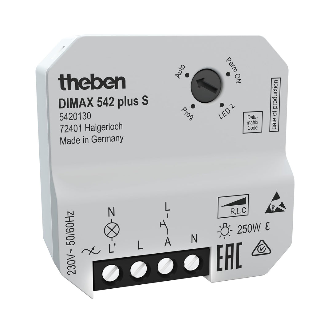 Theben 5420130 DIMAX 542 plus S I Unterputz I Universaldimmer I mit automatischer Lasterkennung I Di