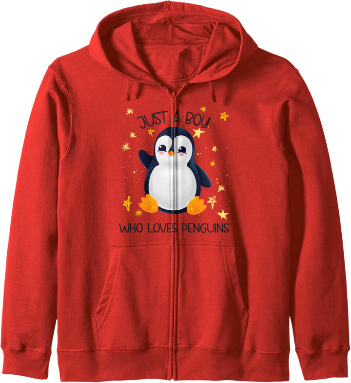 Pinguin Just A Boy Who Loves Penguins Kapuzenjacke