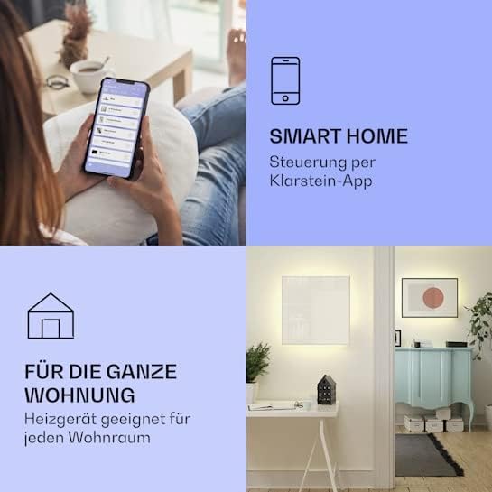 Klarstein 2-in-1 Infrarotheizung & Konvektor, Infrarotheizung mit Thermostat 500W, IP44-Infrarotheiz