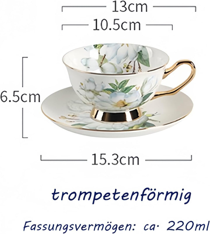 8 Stück Europäischen Blumen Tee Set,Bone China Tee Set Service Kaffee Set, 9 Optionen.Mit Geschenkbo