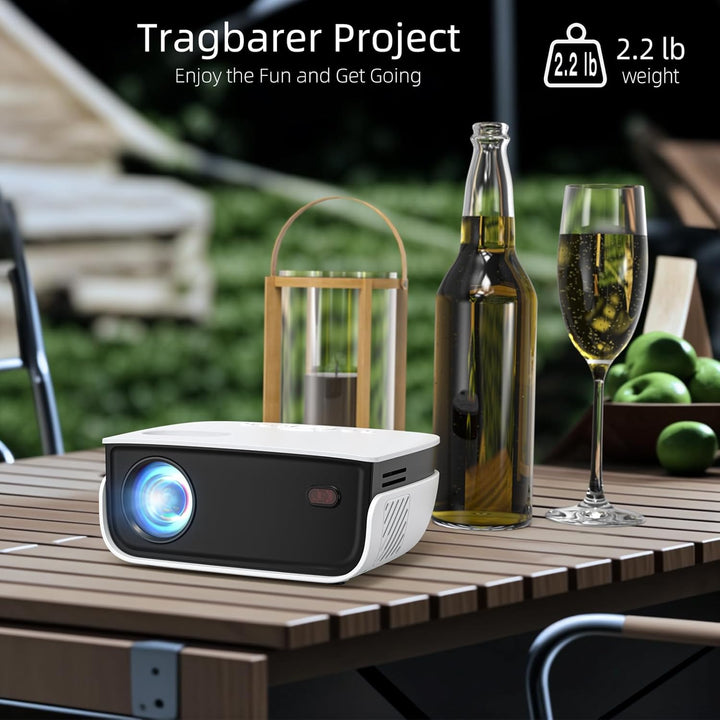 HOPVISION Mini Beamer, 7500L Projektor Full HD 1080P Unterstützt, Tragbarer Heimkino Outdoor 4K Beam