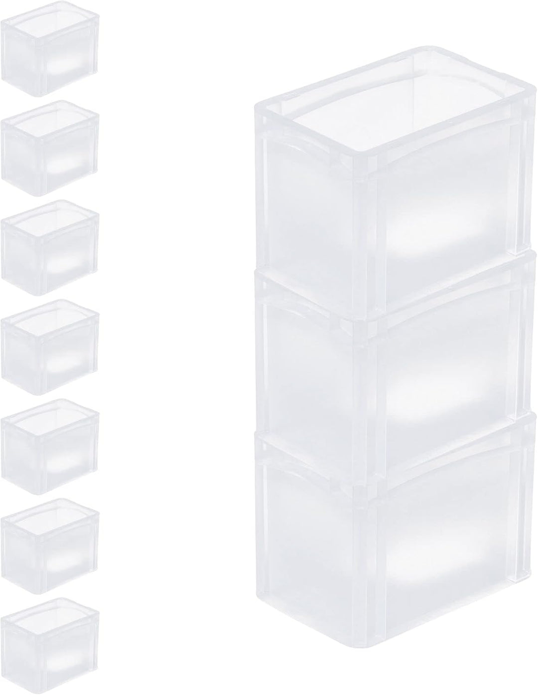 PROREGAL SuperSparSet 10x Transparenter Eurobehälter BasicLine mit geschlossenem Griff | HxBxT 22x20