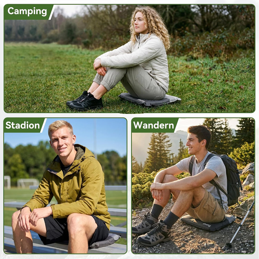 Sitzkissen Outdoor faltbar für Stadion, Camping &amp; Wandertouren | Selbstaufblasend, 5 cm dick, 200 g