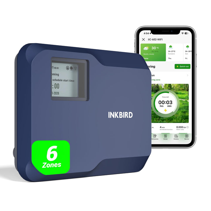 Inkbird IIC-602-WIFI 6-Zonen-Programmierbarer Controller für den Innenbereich, WLAN Sprinkler/Bewäss