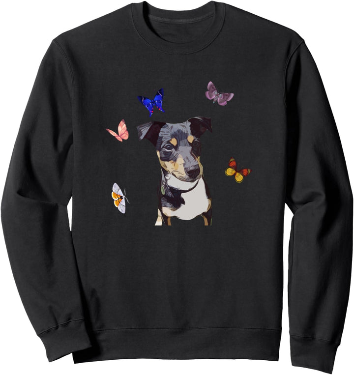 Ratonero Bodeguero Andaluz mit Schmetterlingen Entwurf Sweatshirt