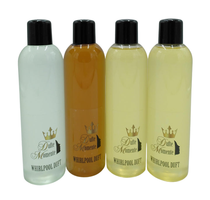 Dufte Momente | Whirlpool Duft 4 x 260ml - freie Wahl der Düfte | Badezusatz | mit naturreinen und n
