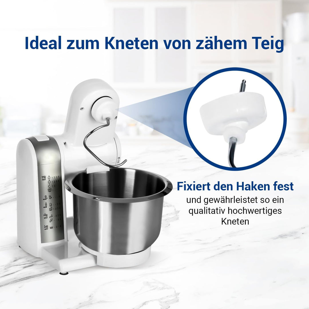 VIOKS Set Teigabweiser + Knethaken Ersatz für Bosch 00619166 00080060 - Knethaken Abstreifer mit Kne