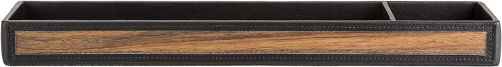 Sebastian Sturm Stifteschale FRANKIE | Echtes Holz und Leder in Schwarz | Stiftschale Stiftablage Sc