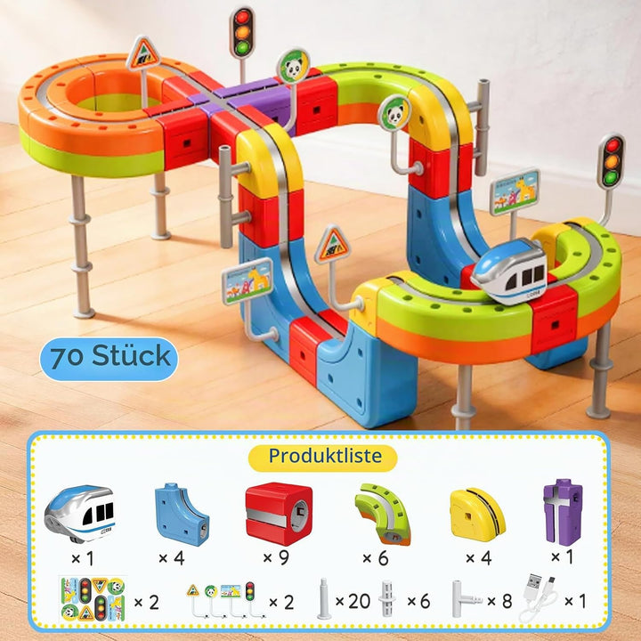 Elektrisches Eisenbahn Set, DIY Electric Train Set mit Schwerkraft Defying 3D-Layouts &amp; Magisches Sc