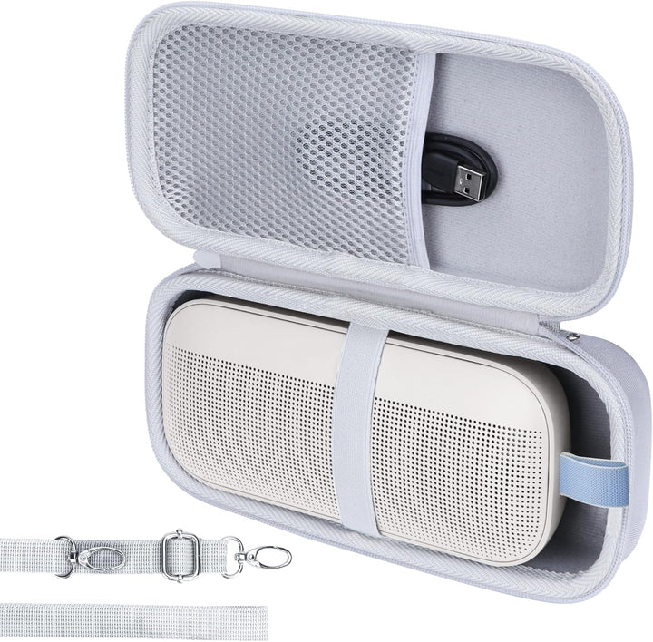 Hart Schutz Hülle Etui für Bose SoundLink Flex (2 Gen) / Flex Tragbarer Lautsprecher Weiss Etui für
