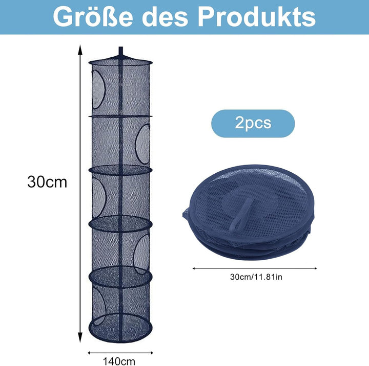 Hängeaufbewahrung, 2 Stück Faltbare Hängeaufbewahrung Organizer, 5 Fächer Hängeregal Mesh Hängende N