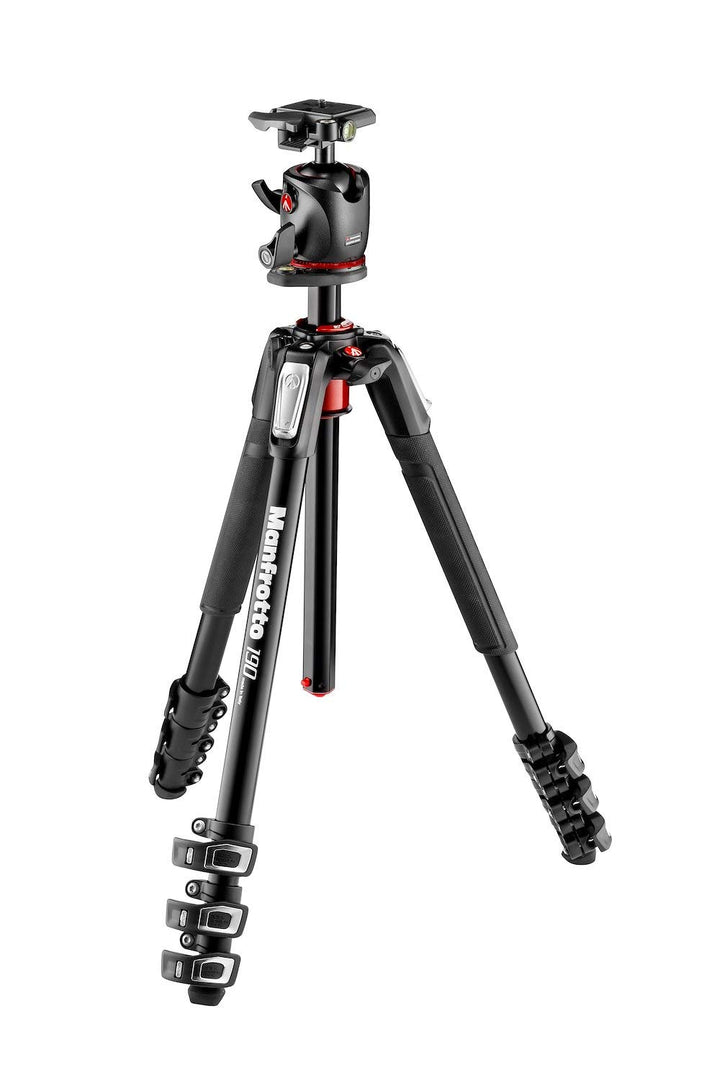 Manfrotto MK190XPRO4-BHQ2 Stativ, Digitalkamera (2,55°kg, Aluminium, Schwarz) Aluminium-Set mit 4 Ab