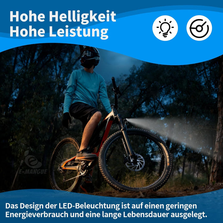 E-Bike LED Fahrradlicht Dynamo Vorne mit Lichtautomatik Standlicht, 60 LUX StVZO Zugelassen Dynamo F