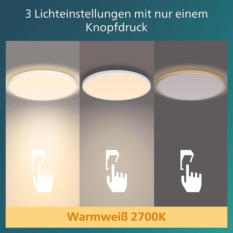 Philips LED Ozziet Deckenleuchte, 36W, dimmbar, Weiss