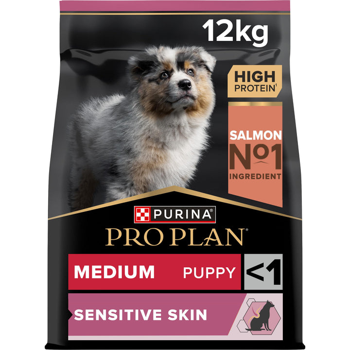 Pro Plan PURINA PRO PLAN Medium Puppy Sensitive Skin, Welpenfutter trocken, reich an Lachs, 1er Pack