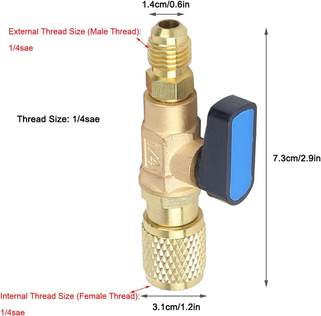 Haofy Klimaanlagen Kältemittel Kugelhahn, 2 Stück Kältemittelventil Kugelhahn Ladeschläuche Adapter,