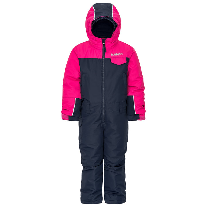 icefeld Schneeoverall/Skianzug wasserdicht für Kinder (PFC-frei) 110-116 pink / marineblau, 110-116