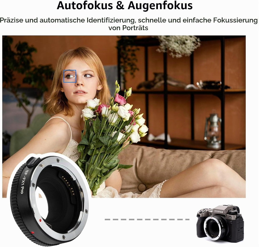 VILTROX EF-FX1 Pro Autofokus Objektivadapter Objektiv Konverter mit Blendensteuerung Kompatibel mit