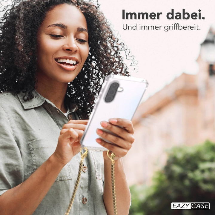 EAZY CASE Handykette kompatibel mit Galaxy A36 Handyhülle mit Metall Umhängeband und Ersatz Kordel s