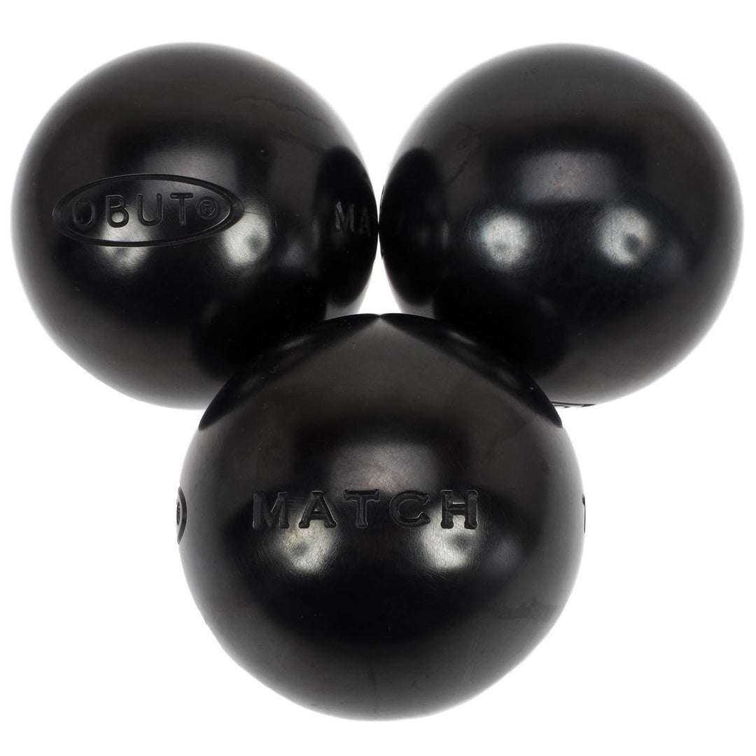 Obut Match Pétanque-Kugeln, 0 Riefelung, Schwarz, 73 mm Schwarz 680g, Schwarz 680g