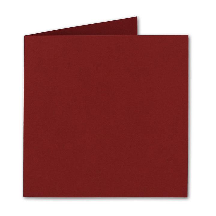 Quadratische Falt-Karten 15 x 15 cm - Dunkelrot - 700 Stück - formstabil - für Drucker geeignet - fü