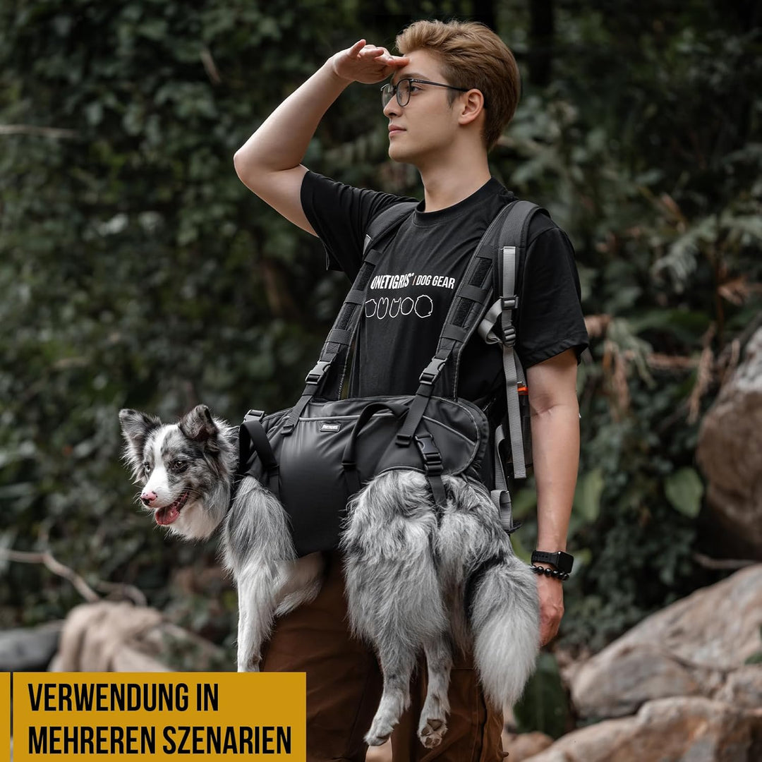 OneTigris Tragegeschirr für Hunde, Support Ridge Outdoor Hundetragehilfe für Wanderungen, Notfälle &