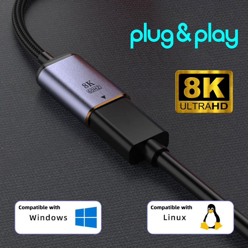 Xiwai USB-C Typ C Buchse Quelle zu HDMI Senke HDTV Kabel 8K@60hz 4K@120hz für Tablet Telefon Laptop