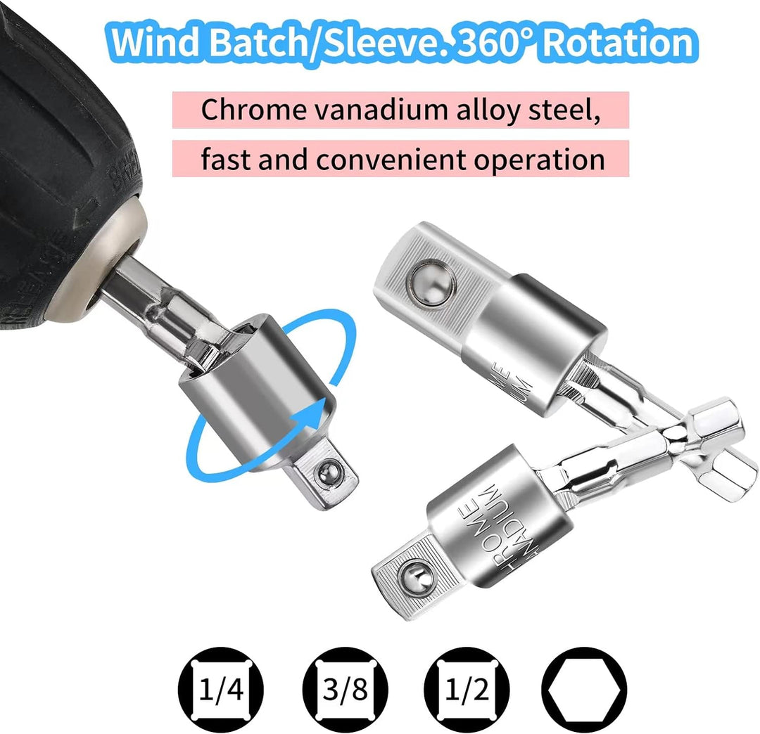 HUTHUHNHN Flexibler Bithalter Verlängerung, Flexible Schaft Bits Bohrer Set Verlängerung 105° Winkel