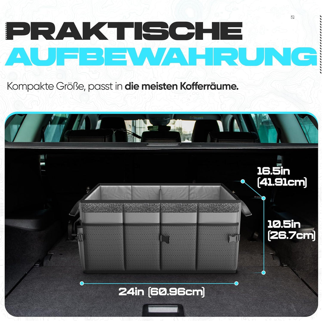 FORTEM Kofferraum Organizer, Kofferraumtasche, Zusammenklappbarer Auto Organizer Kofferraum mit Fäch