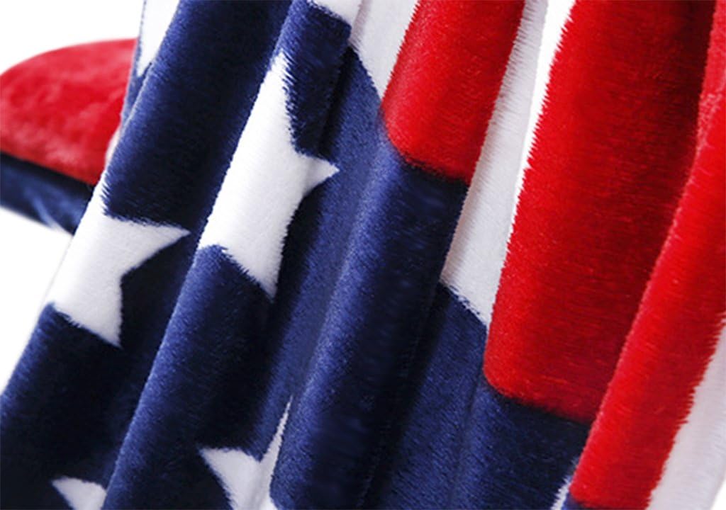 JINTN Premium Flanell Kuscheldecke Super Soft Wendedecke Wohndecke mit Amerikanische Flagge Muster D