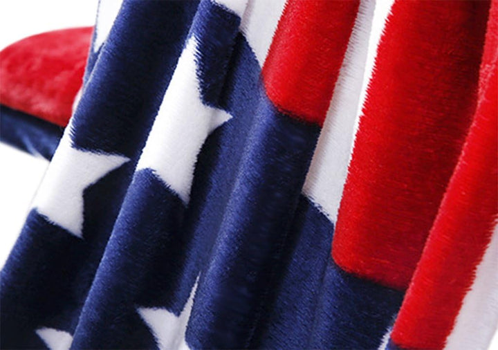 JINTN Premium Flanell Kuscheldecke Super Soft Wendedecke Wohndecke mit Amerikanische Flagge Muster D