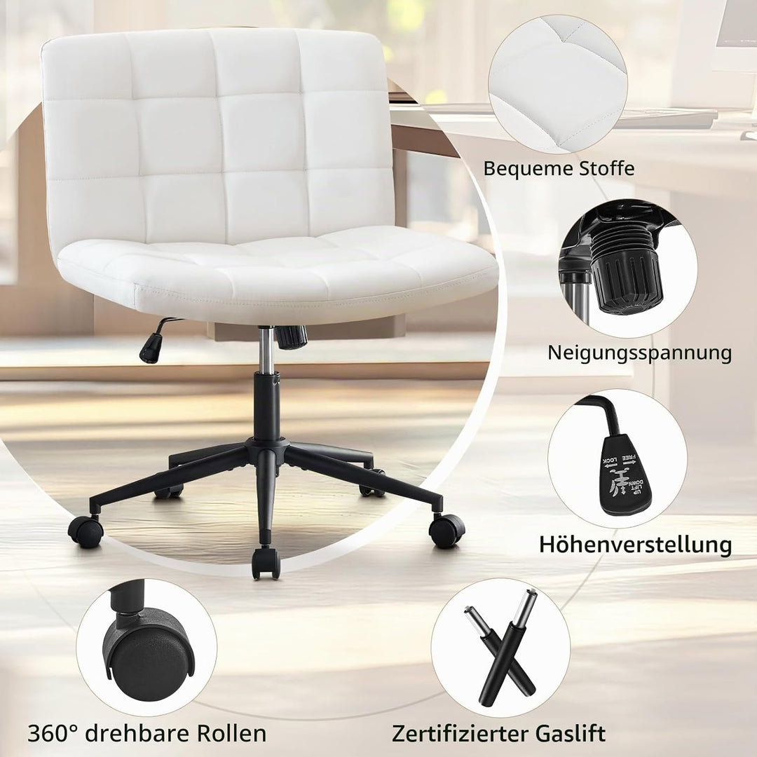 Hellove Bürostuhl Schreibtischstuhl mit breiter Sitzfläche, Ergonomischer Schneidersitz Stuhl ohne A