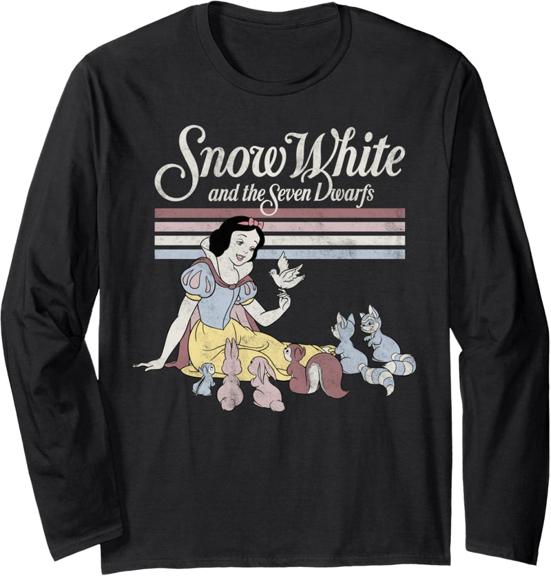 Disney Snow White Retro Poster Art Langarmshirt