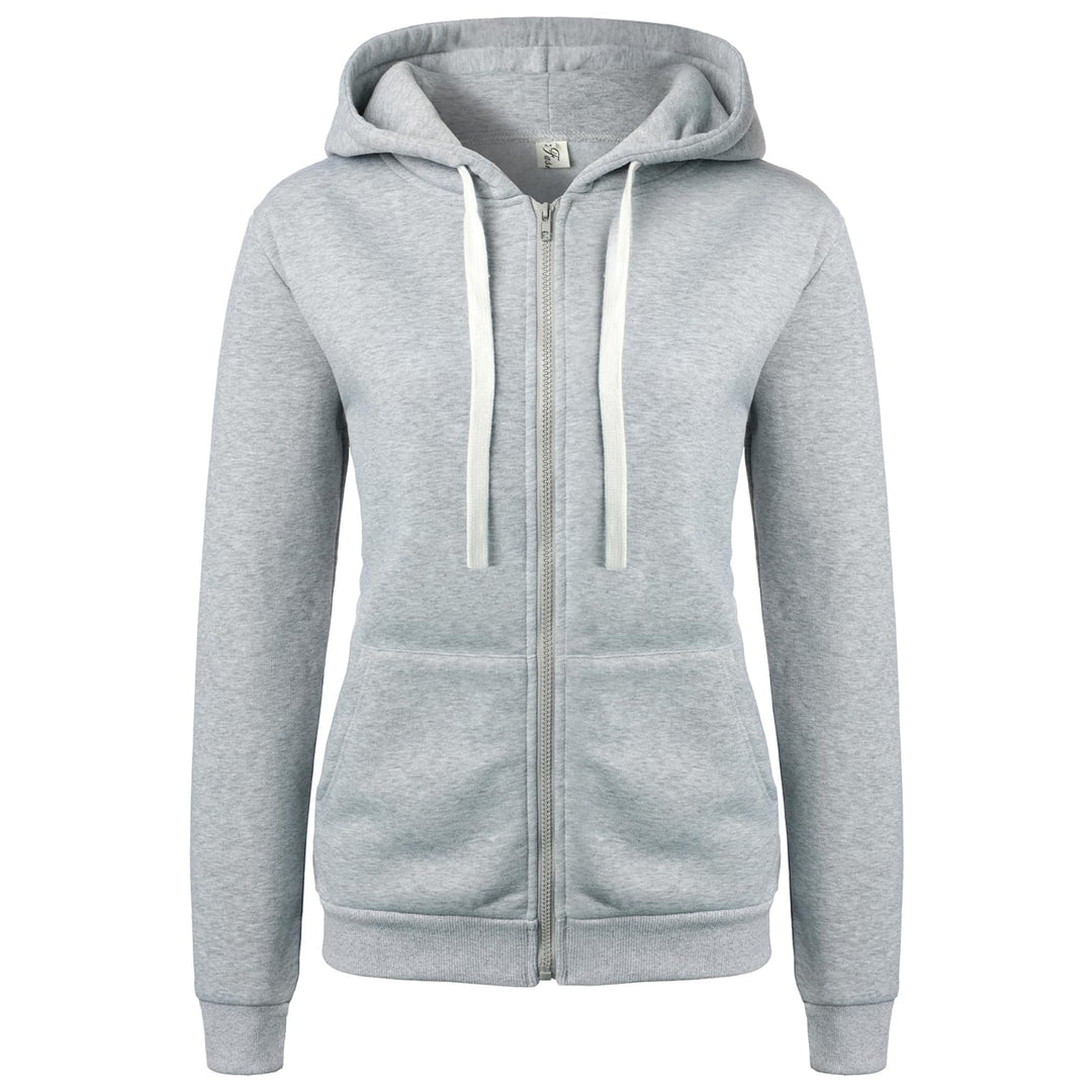 Damen Kapuzenpullover Basic Damen Hoodie mit Reissverschluss Kapuzenpulli Langarm Kapuze Herbst Wint