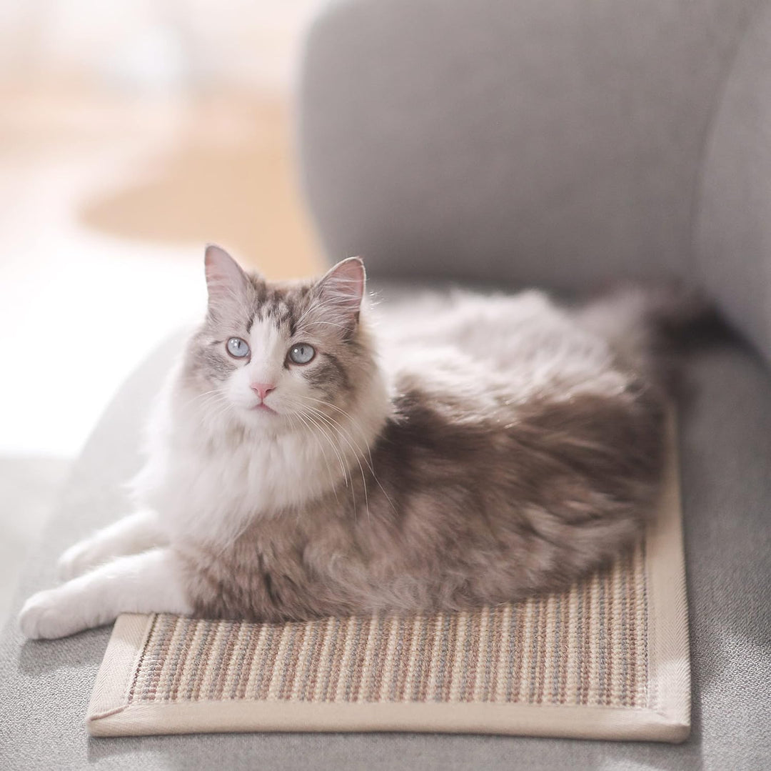 FUKUMARU Kratzmatte Katze, natürliche Katzenkratzbretter Sisal Kratzteppich,widerstandsfähig Katzenm