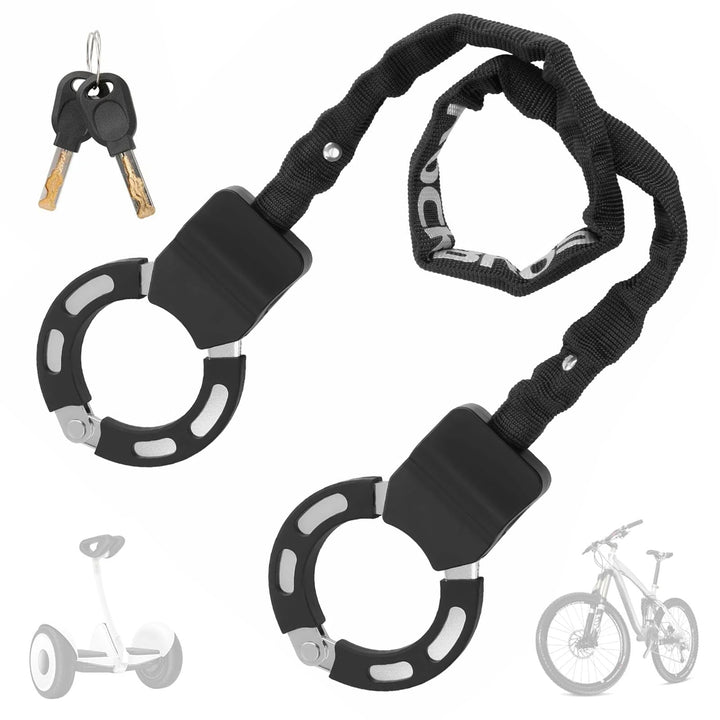 E Scooter Schloss - Handschellenschloss mit Schlüssel, Fahrradschloss für E Scooter mit Gummi-Lock-H