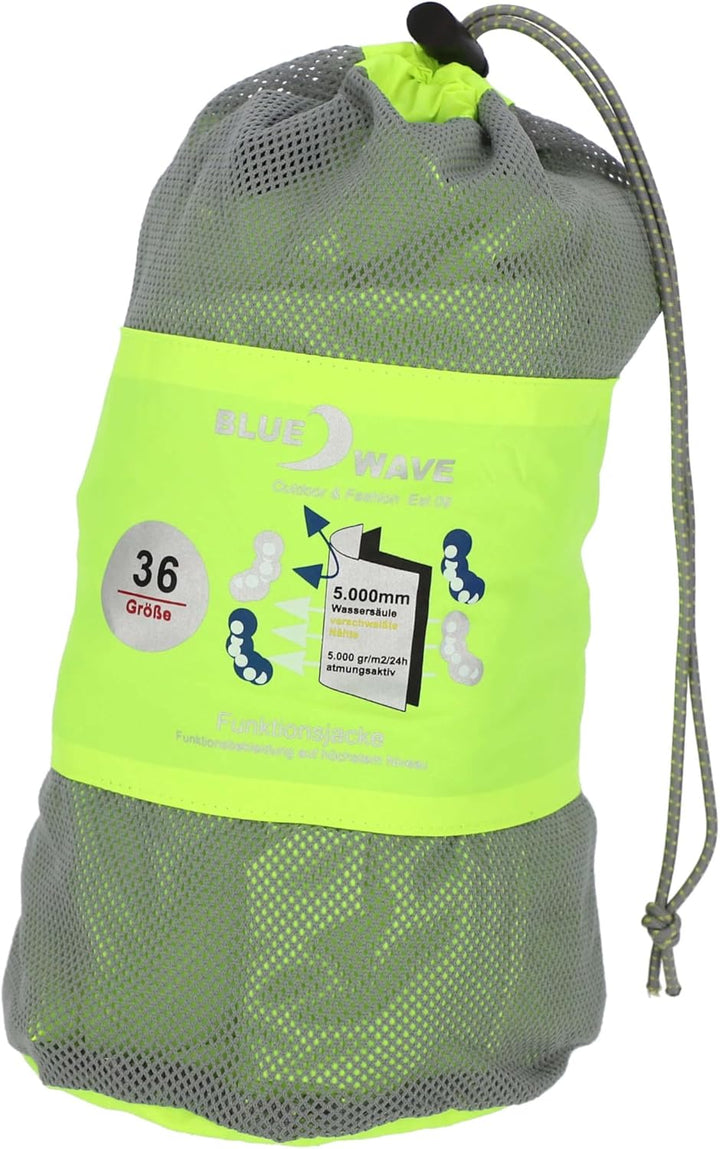 Blue Wave Damen Funktionsjacke Fabienne - Outdoor-Jacke Regenjacke Wander- und Fahrradjacke, 38 neon