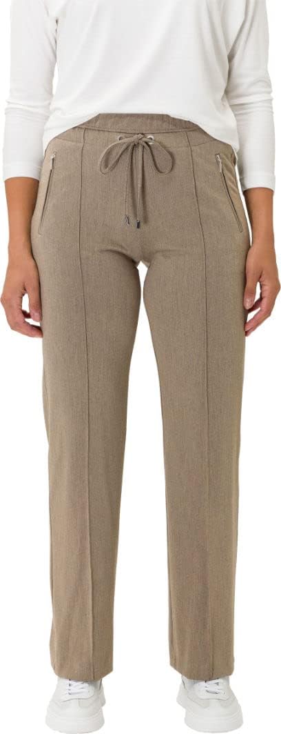 Damen Style Peggy Flared Sportive Fishgrat Slim Hose 40 Camel Brown, 40 Camel Brown