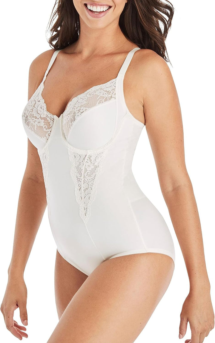 Maidenform Damen Pretty Collection-BodyBriefer with Lace Miederslip 36DD Elfenbein (Buttercream Ter)
