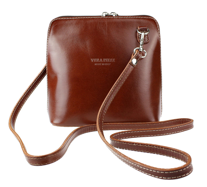 Girly Handbags Steife Umhängetasche aus Leder mit Schlangenhautmuster W 17, H 17, D 8 cm (W 6, H 6,