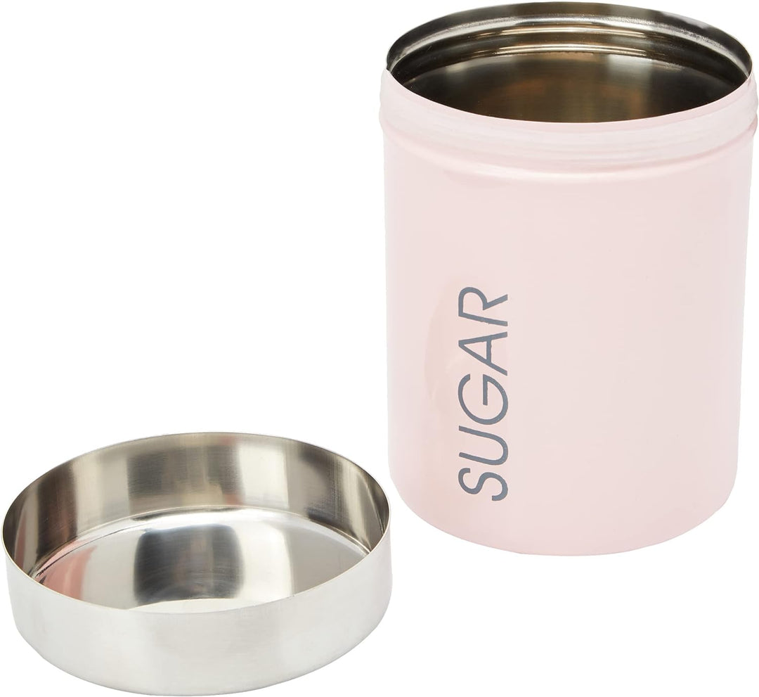 Premier Housewares Joni Aufbewahrung Kanister, rund, 10 x 10 x 13 cm Hellrosa, Hellrosa