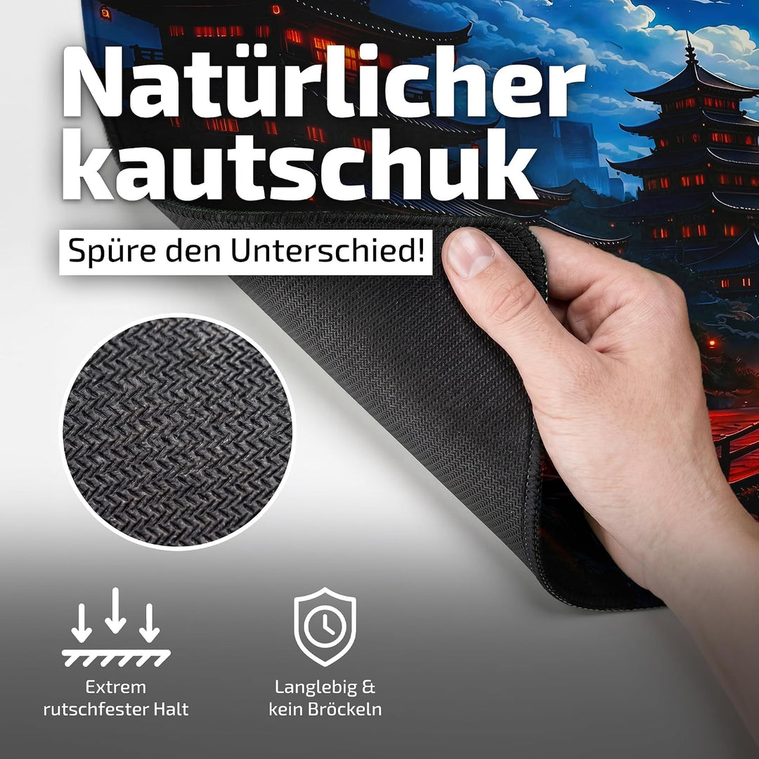 Tilt Gaming Mauspad 800x300 mm - 4 mm rutschfeste Schreibtischunterlage Gross - Speed-Oberfläche &amp; H